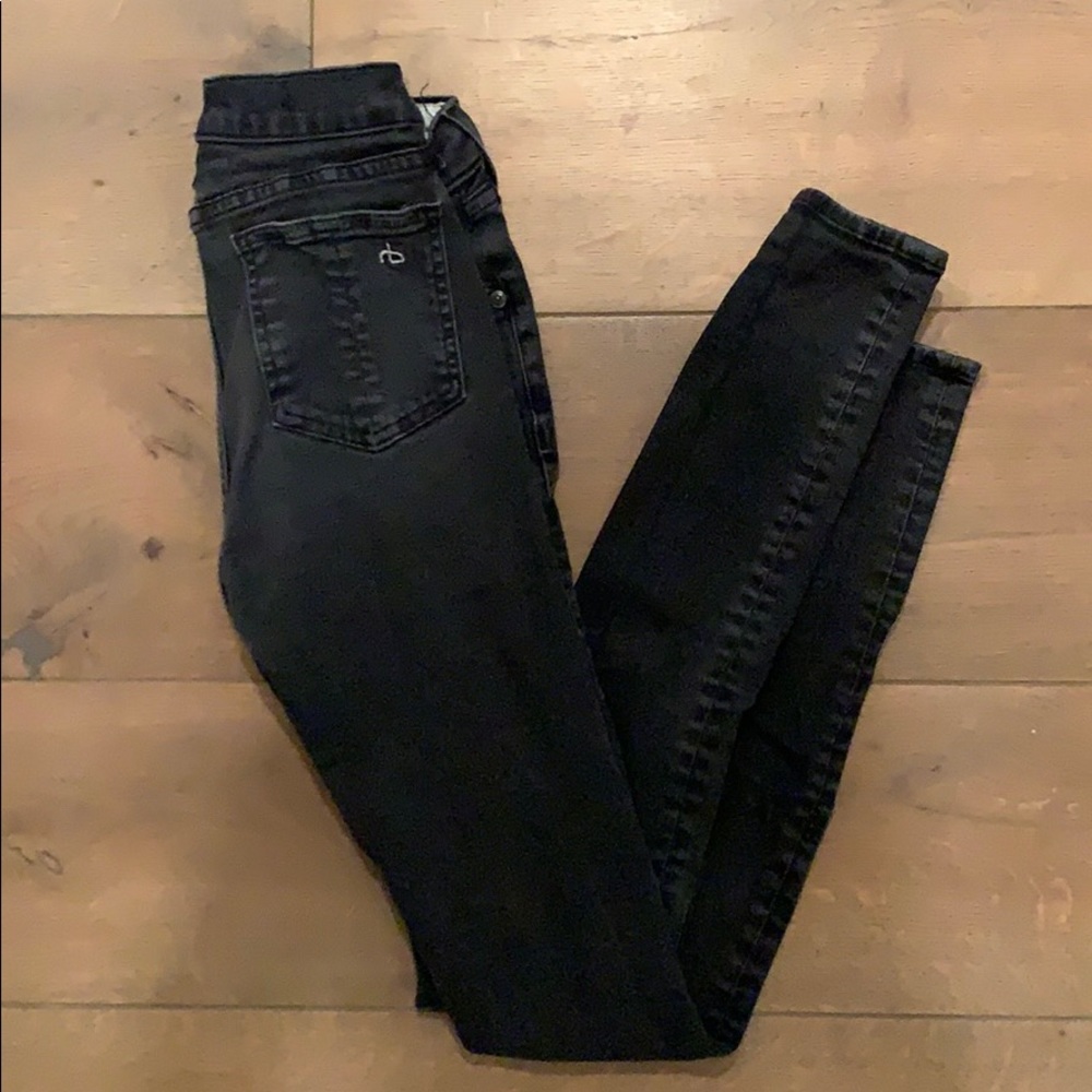 high rise ripped jeans